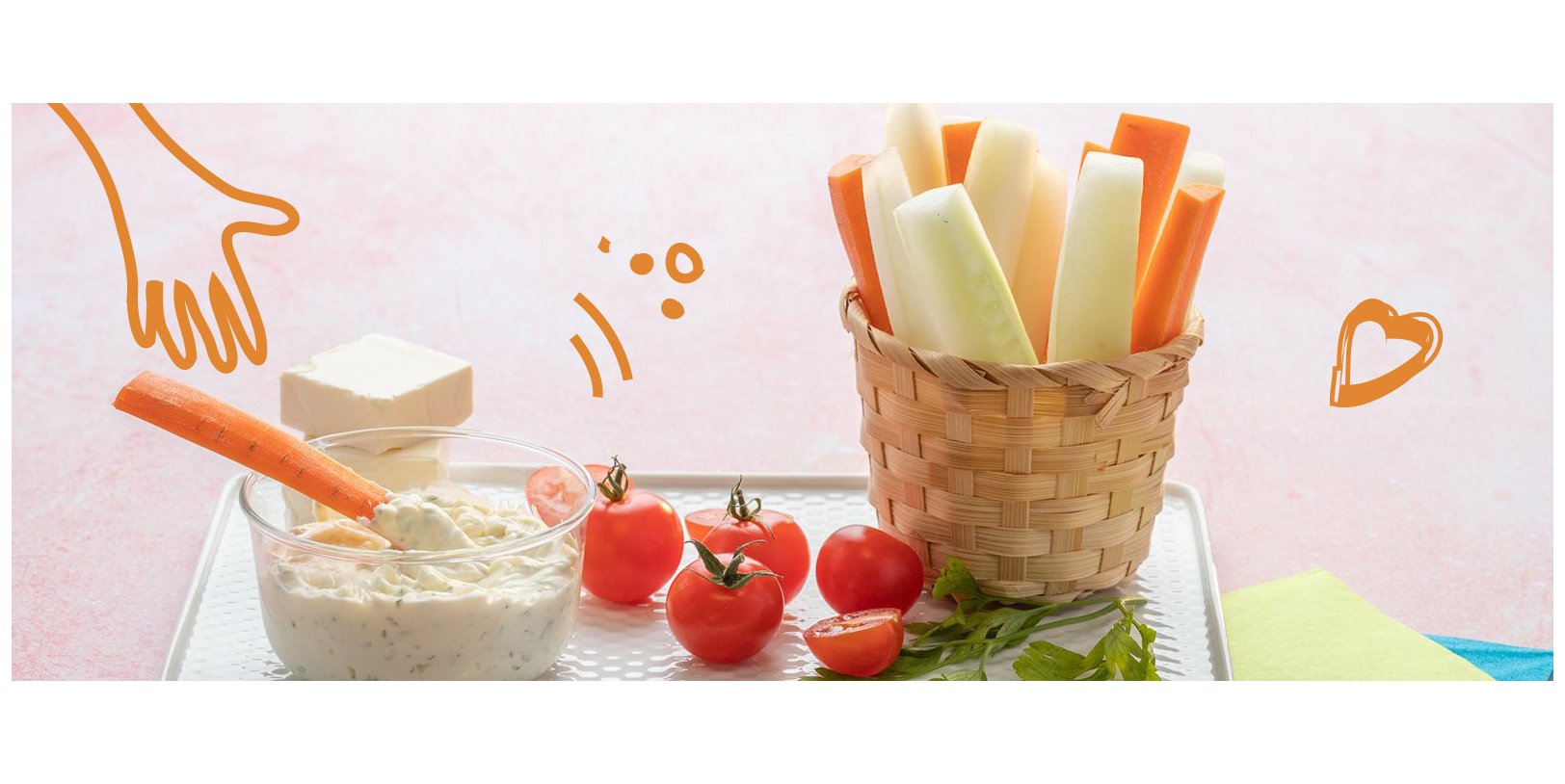 Légumes et carrés frais aux herbes