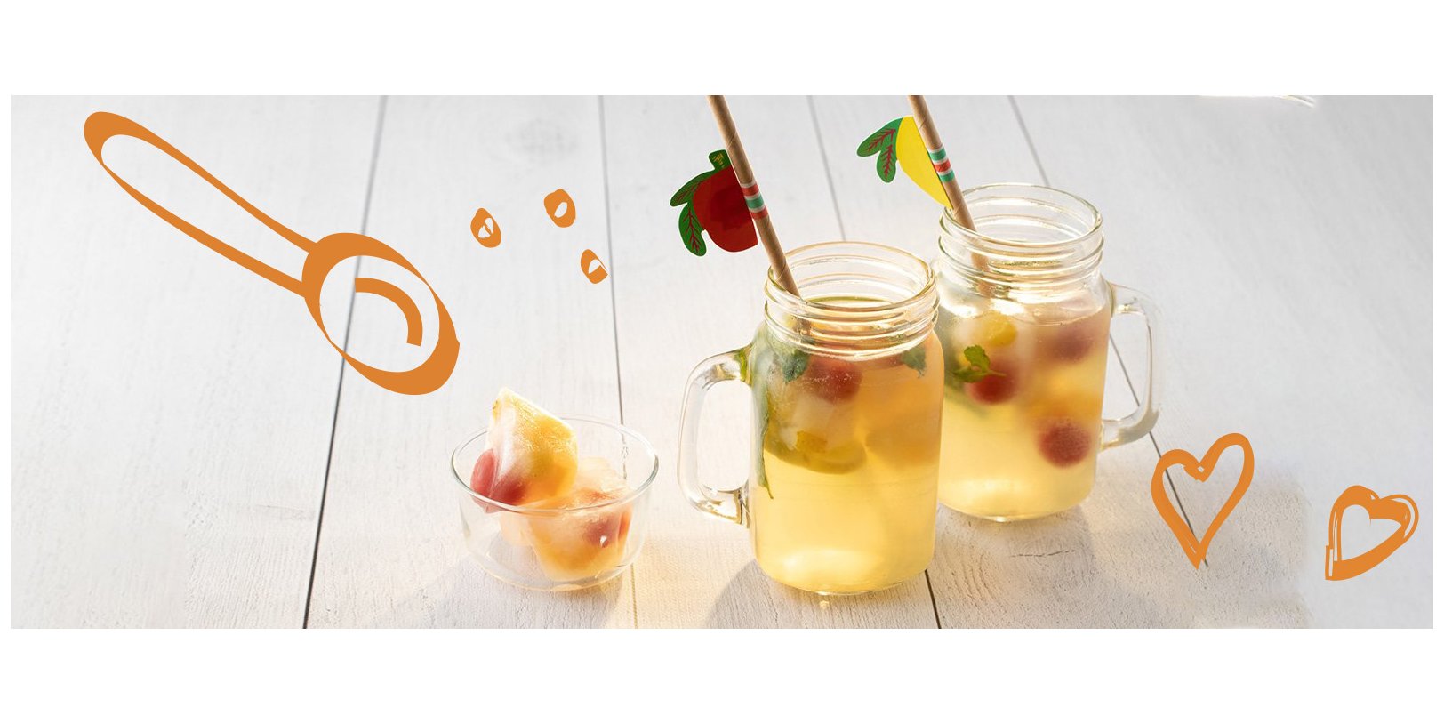 Thé glacé & cubes fruités