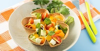 Crème d’avocat, tartare de légumes à la menthe
