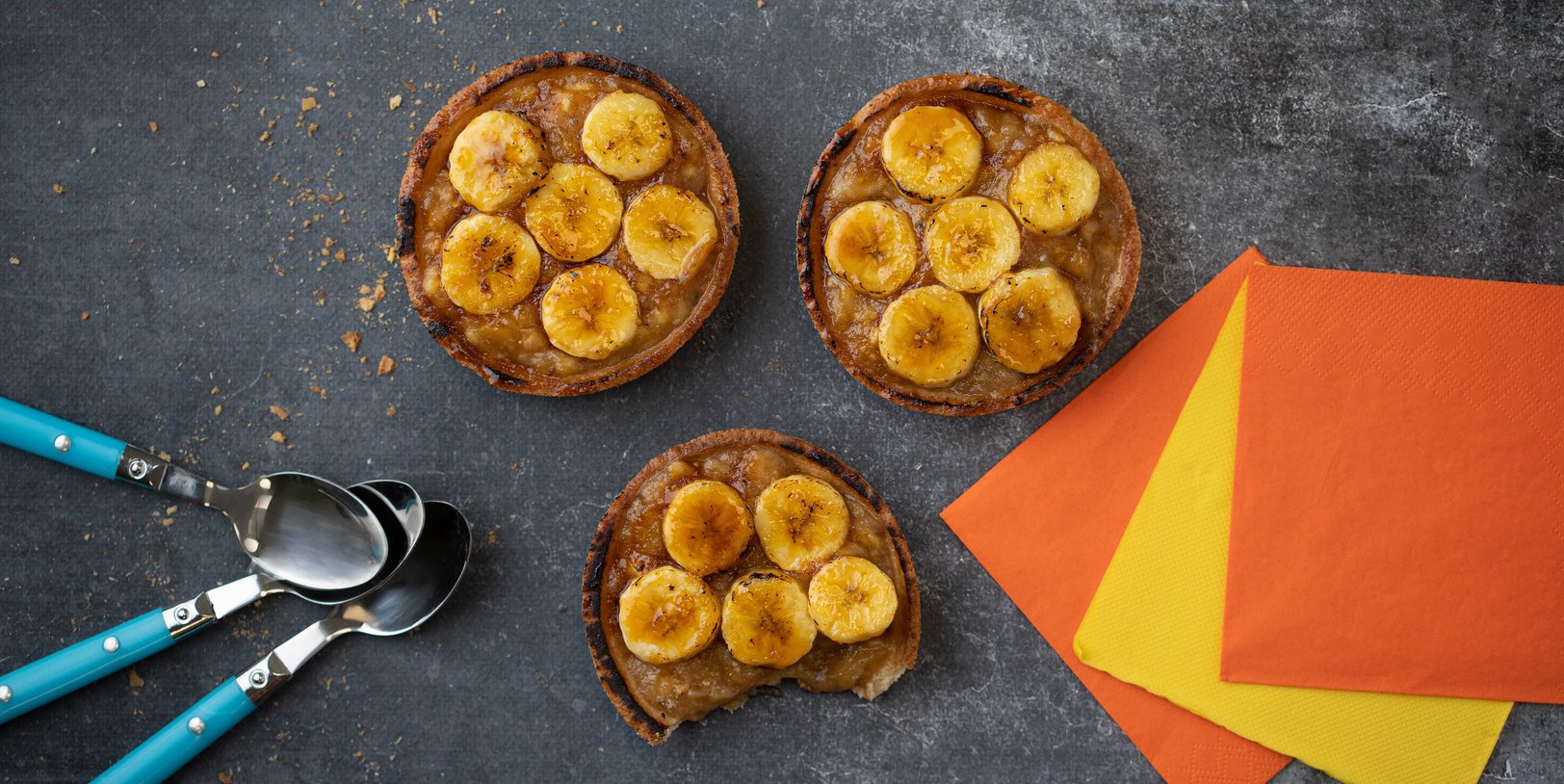 Tarte sablée banane et caramel