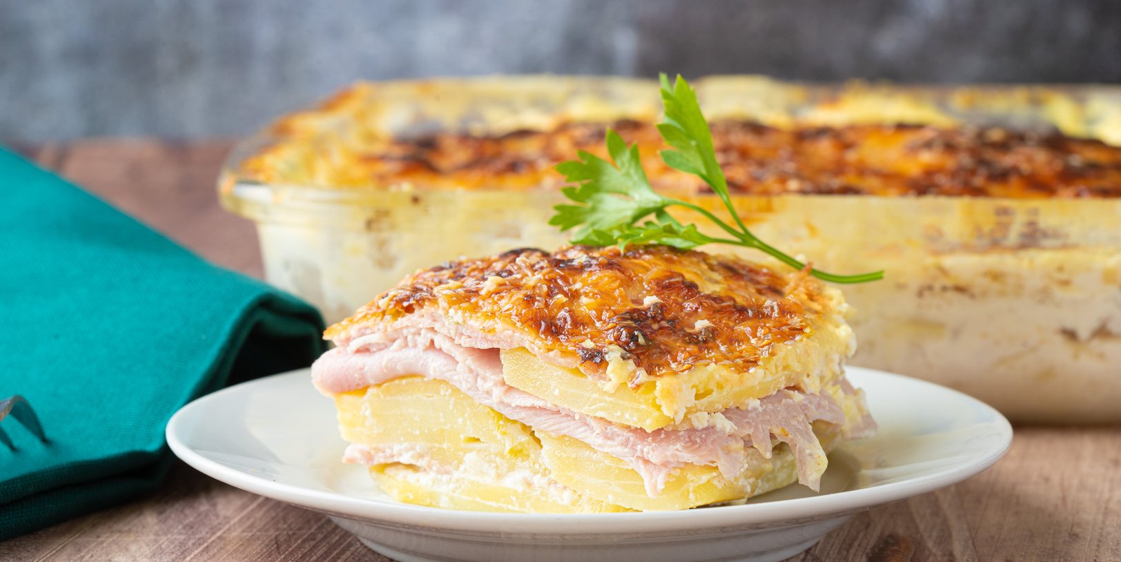Dauphinois de fruit à pain au jambon